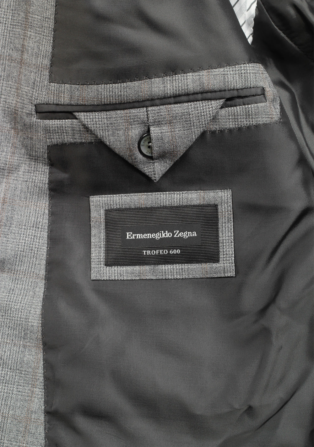 ZEGNA Milano Trofeo 600 Gray Checked Suit Size 58 / 48R U.S.