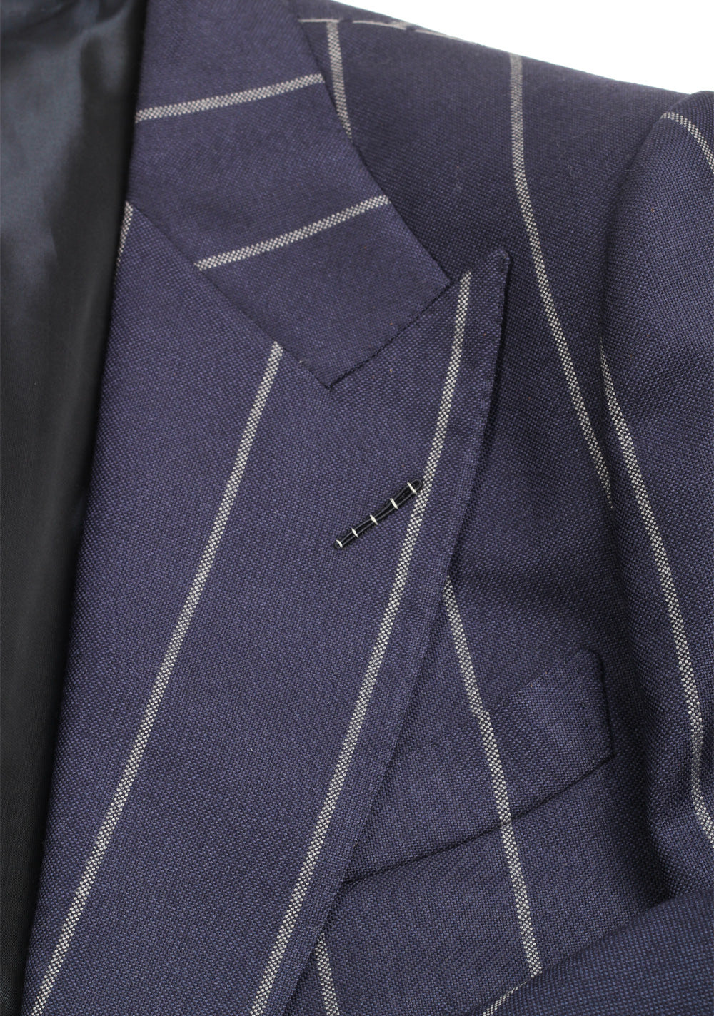 TOM FORD Buckingham Blue Striped Suit Size 48 / 38R U.S. Fit C