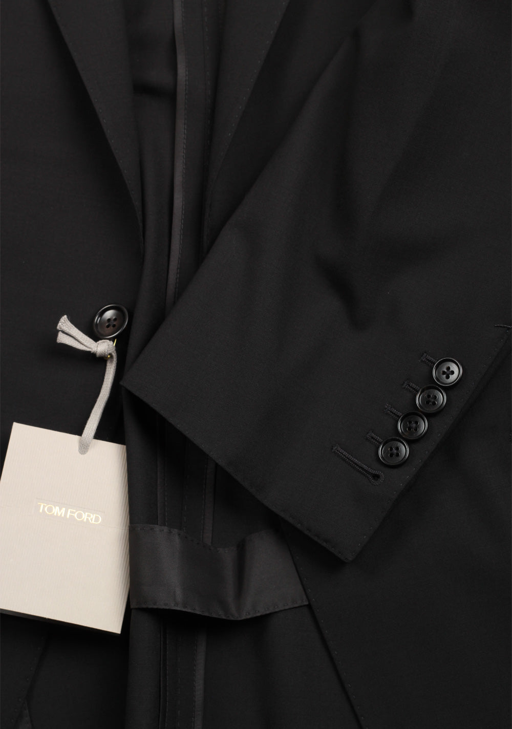 TOM FORD O'Connor Solid Black Suit Size 54 / 44R U.S. In Wool Fit Y