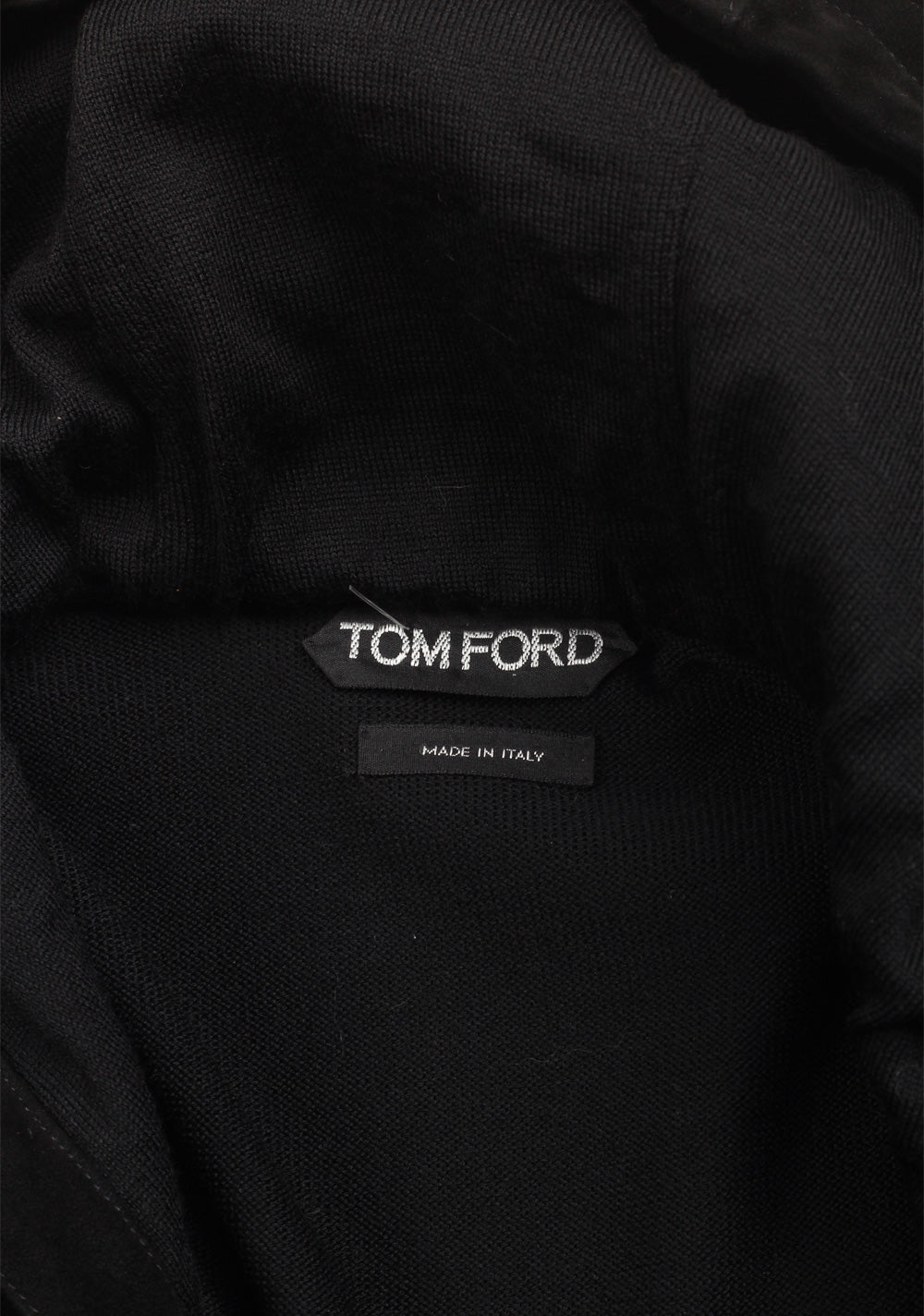 TOM FORD Black Suede Zipper Hoody Size 48 / 38R U.S. In Wool