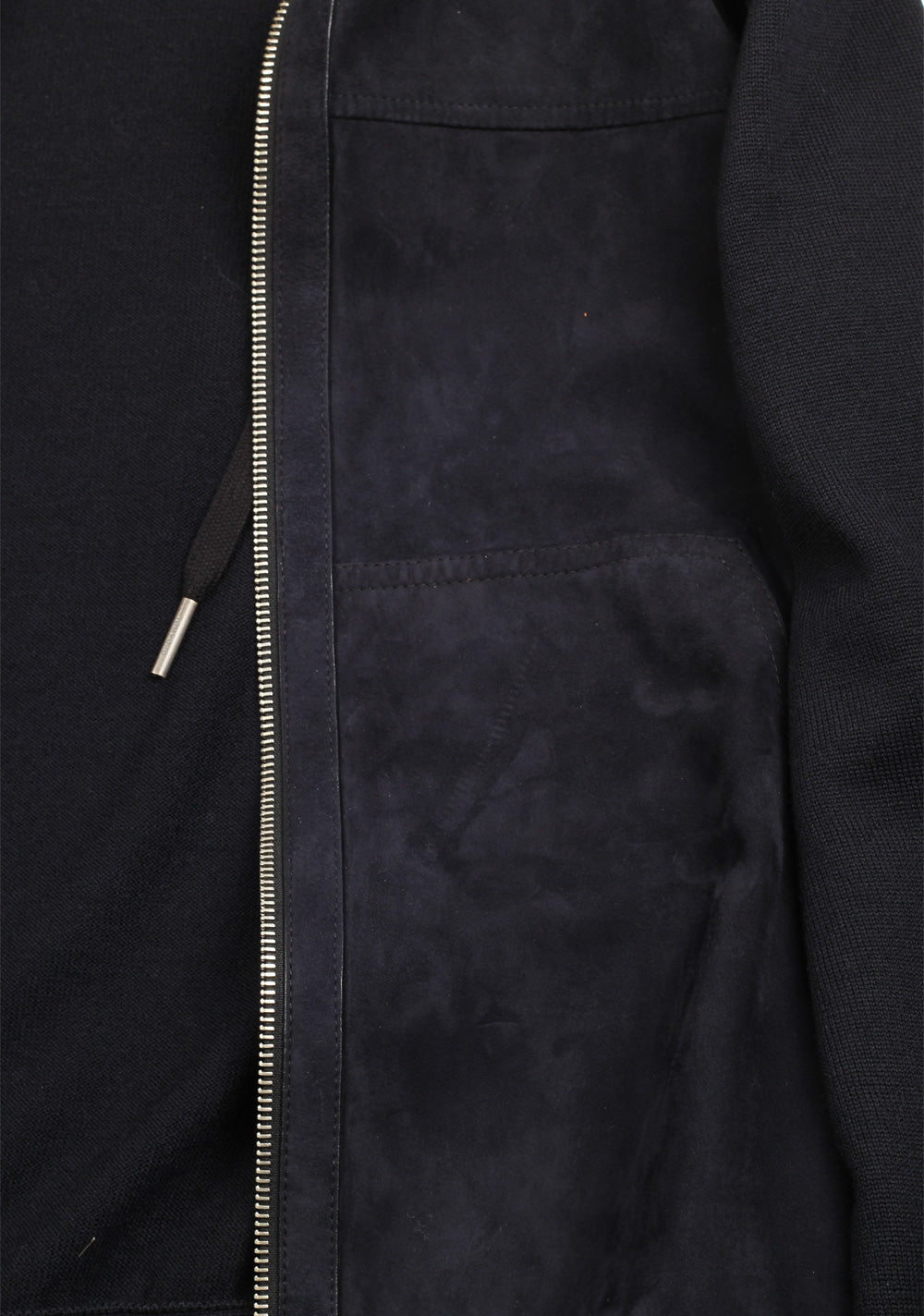 TOM FORD Blue Suede Zipper Hoody Size 48 / 38R U.S. In Wool