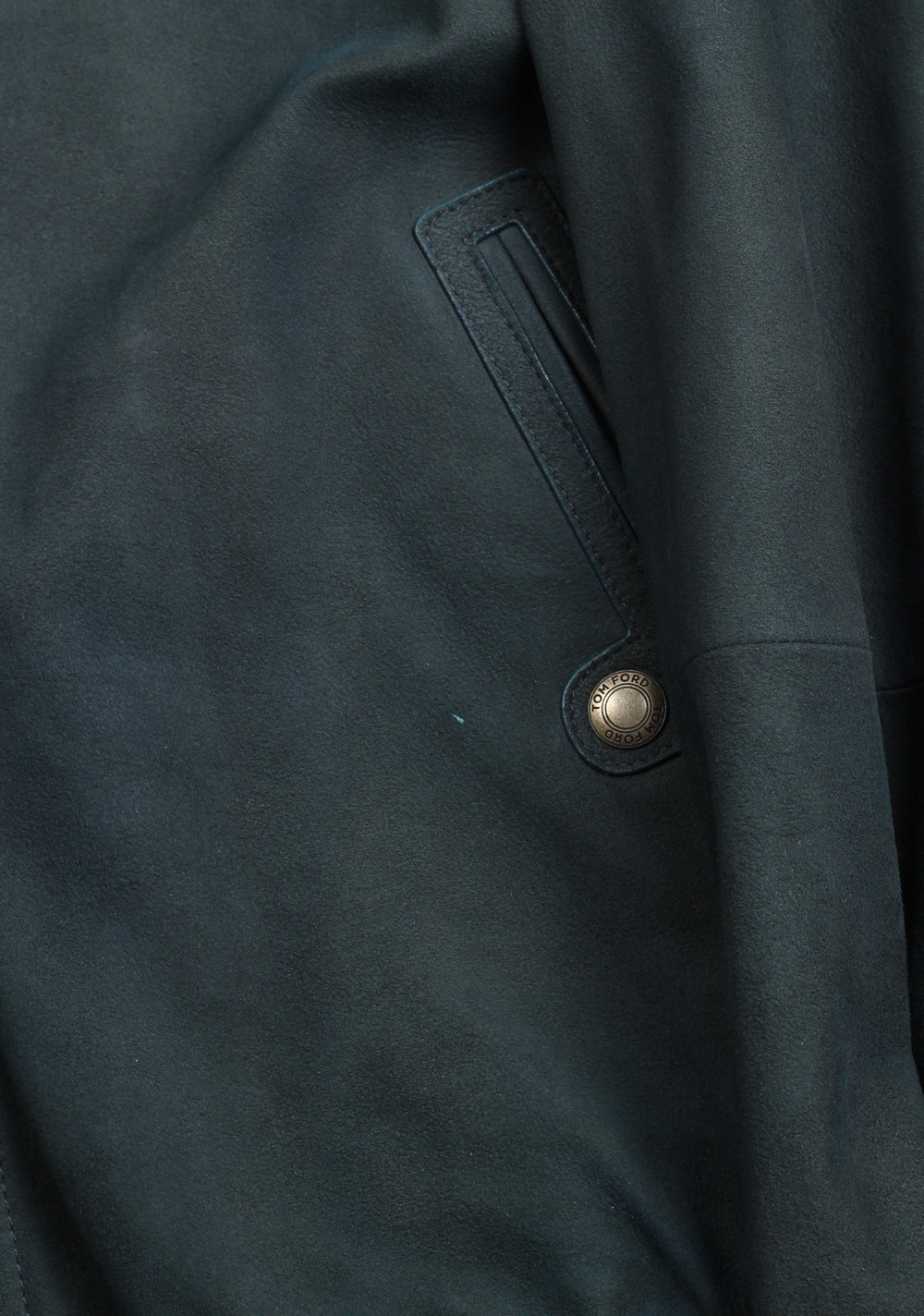 TOM FORD Teal Leather Bomber Jacket Coat Size 48 / 38R U.S.