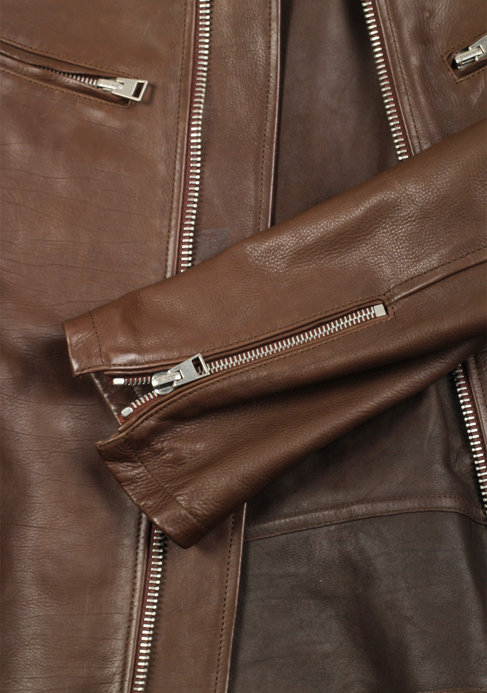 TOM FORD Brown Leather Jacket Coat Size 48 / 38R U.S.