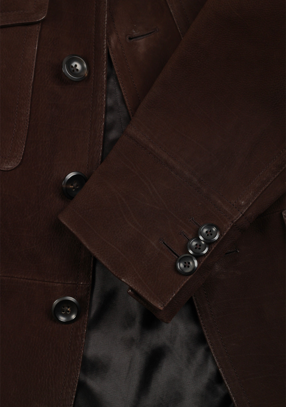 TOM FORD Military Leather Jacket Coat Size 48 / 38R U.S. Outerwear