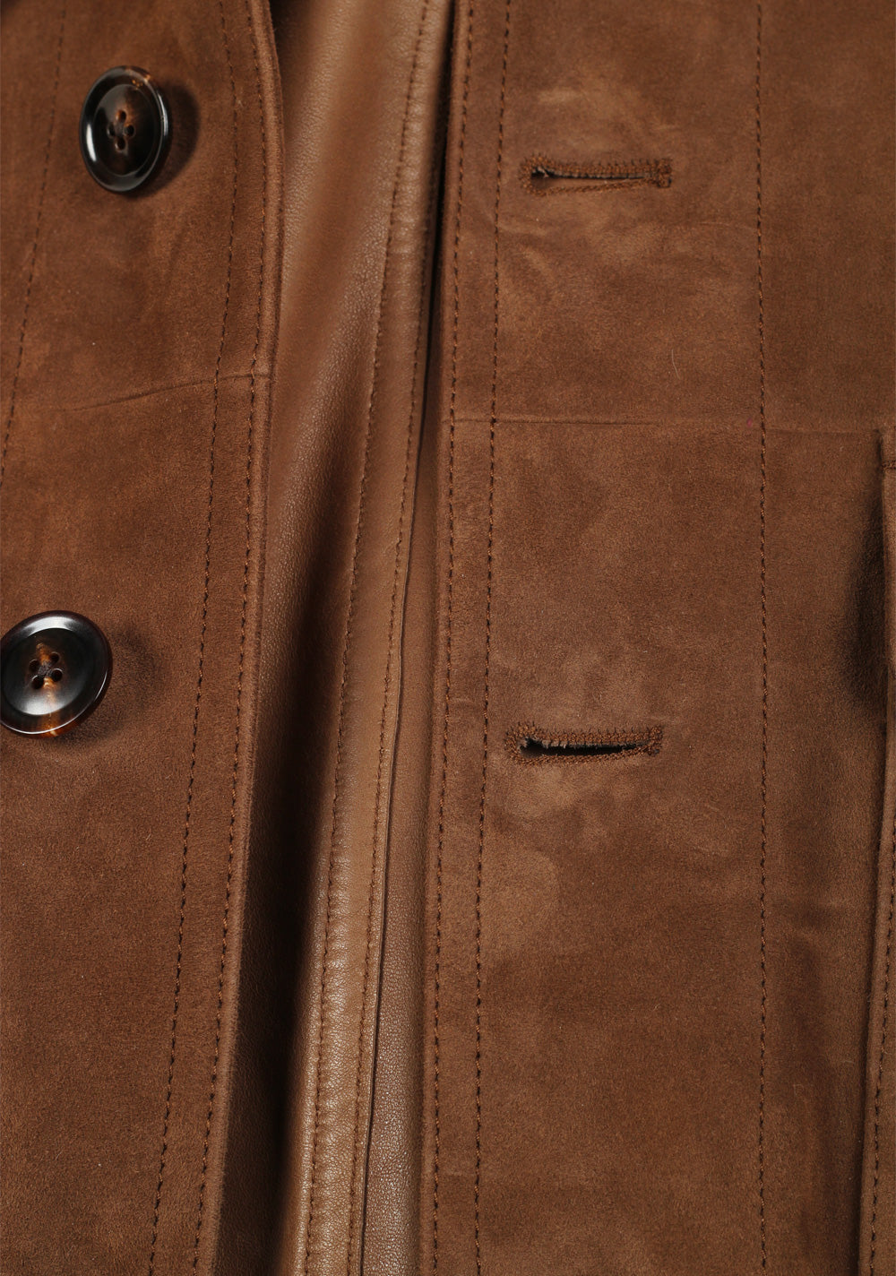 TOM FORD Brown Leather Suede Bomber Jacket Coat Size 48 / 38R U.S.