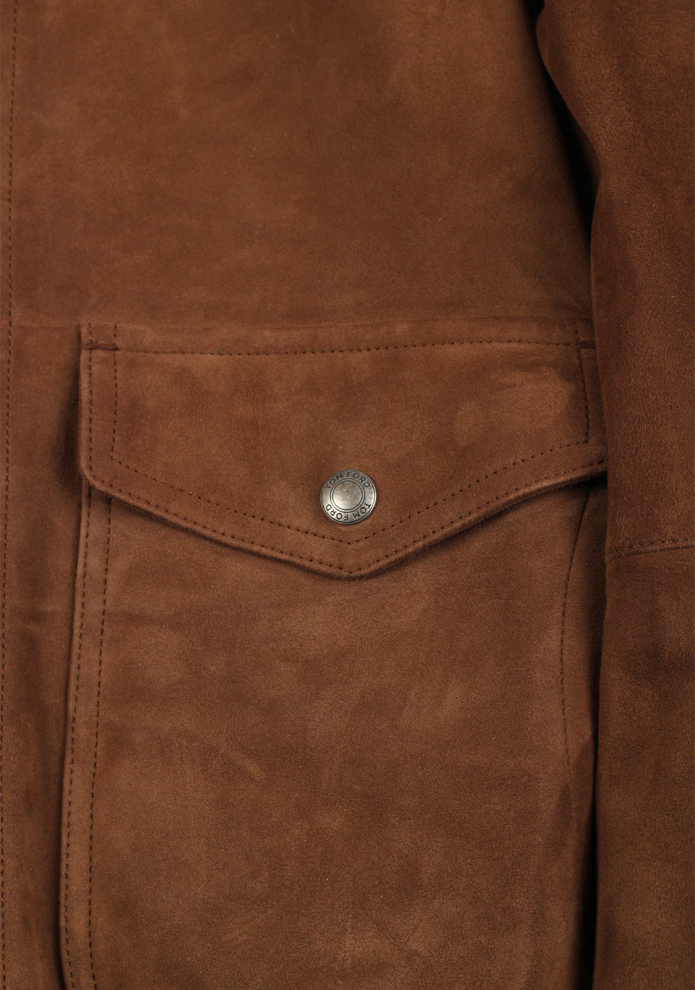 TOM FORD Brown Leather Suede Bomber Jacket Coat Size 48 / 38R U.S.