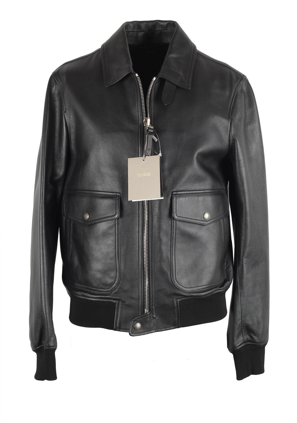 TOM FORD Leather Biker Jacket Coat Size 48 / 38R U.S. Outerwear