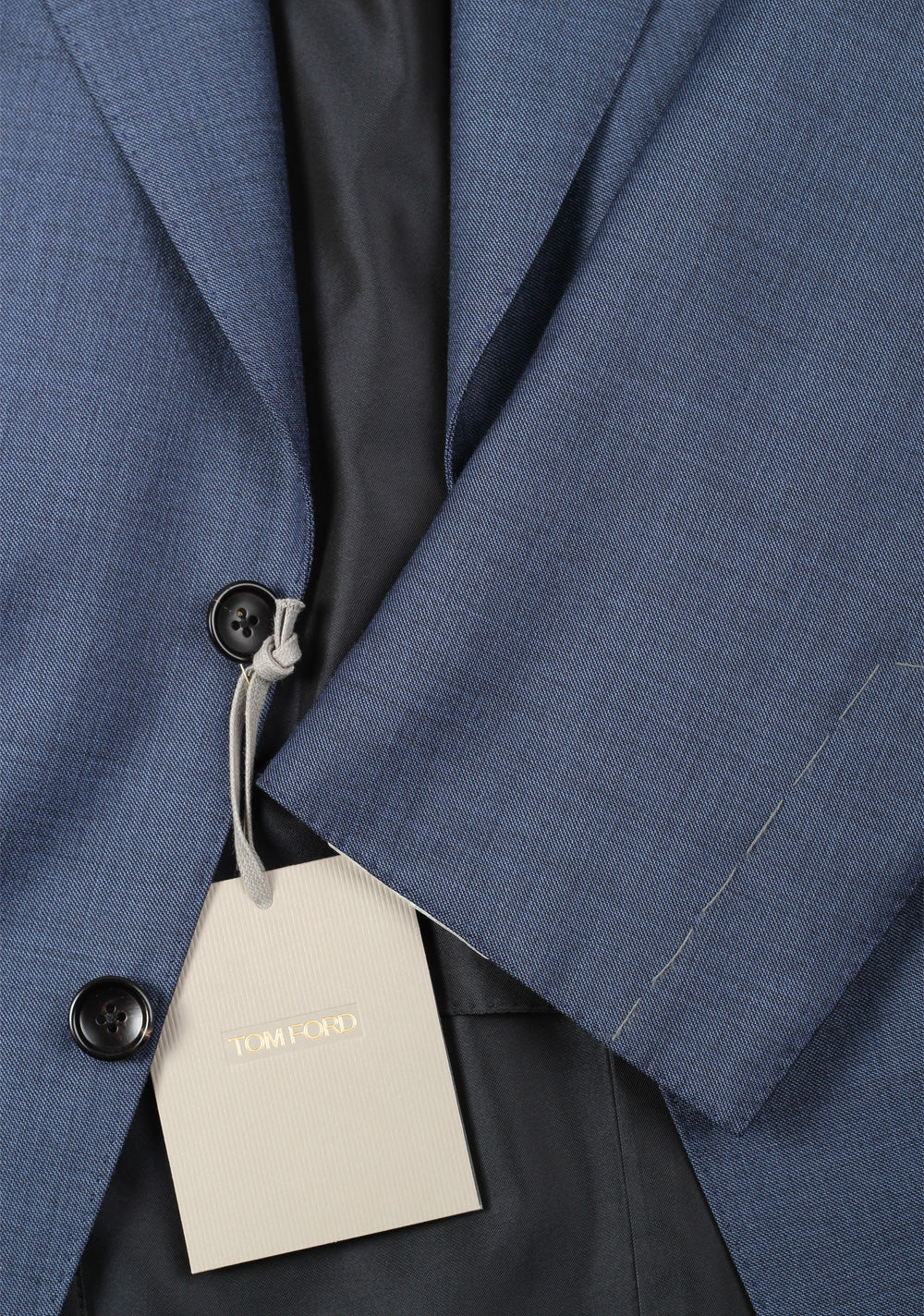 TOM FORD Shelton Solid Blue Sharkskin Suit Size 48 / 38R U.S. In Wool