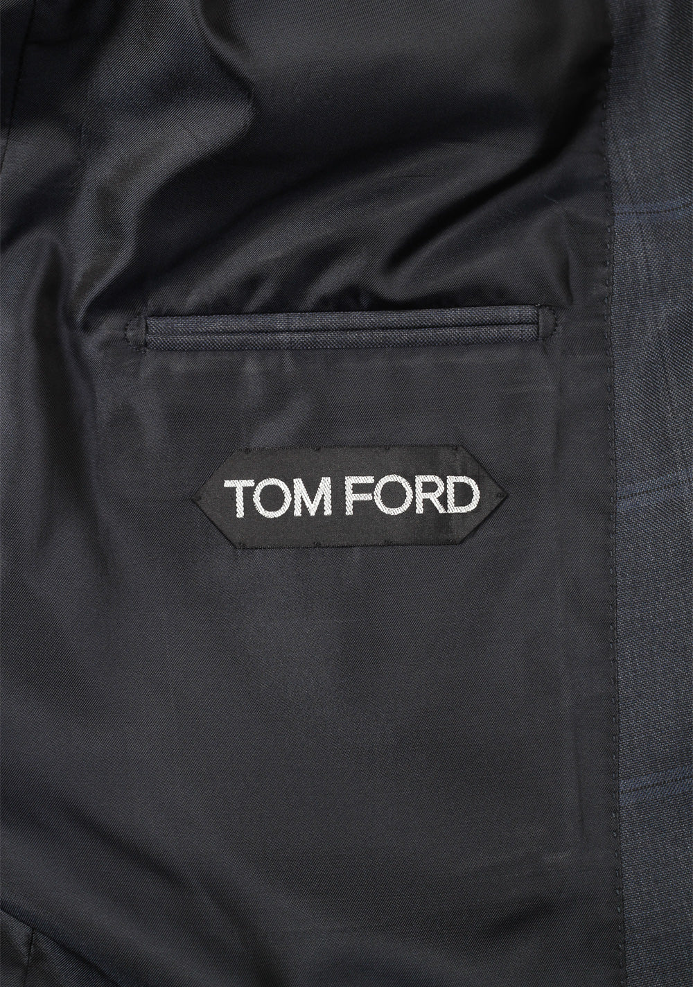 TOM FORD Shelton Checked Gray Blue Suit Size 54 / 44R U.S. In Wool