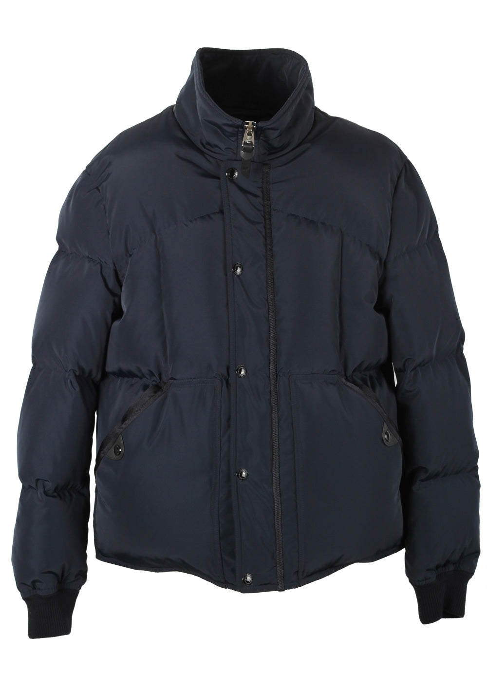 TOM FORD Blue Quilted Down Jacket Coat