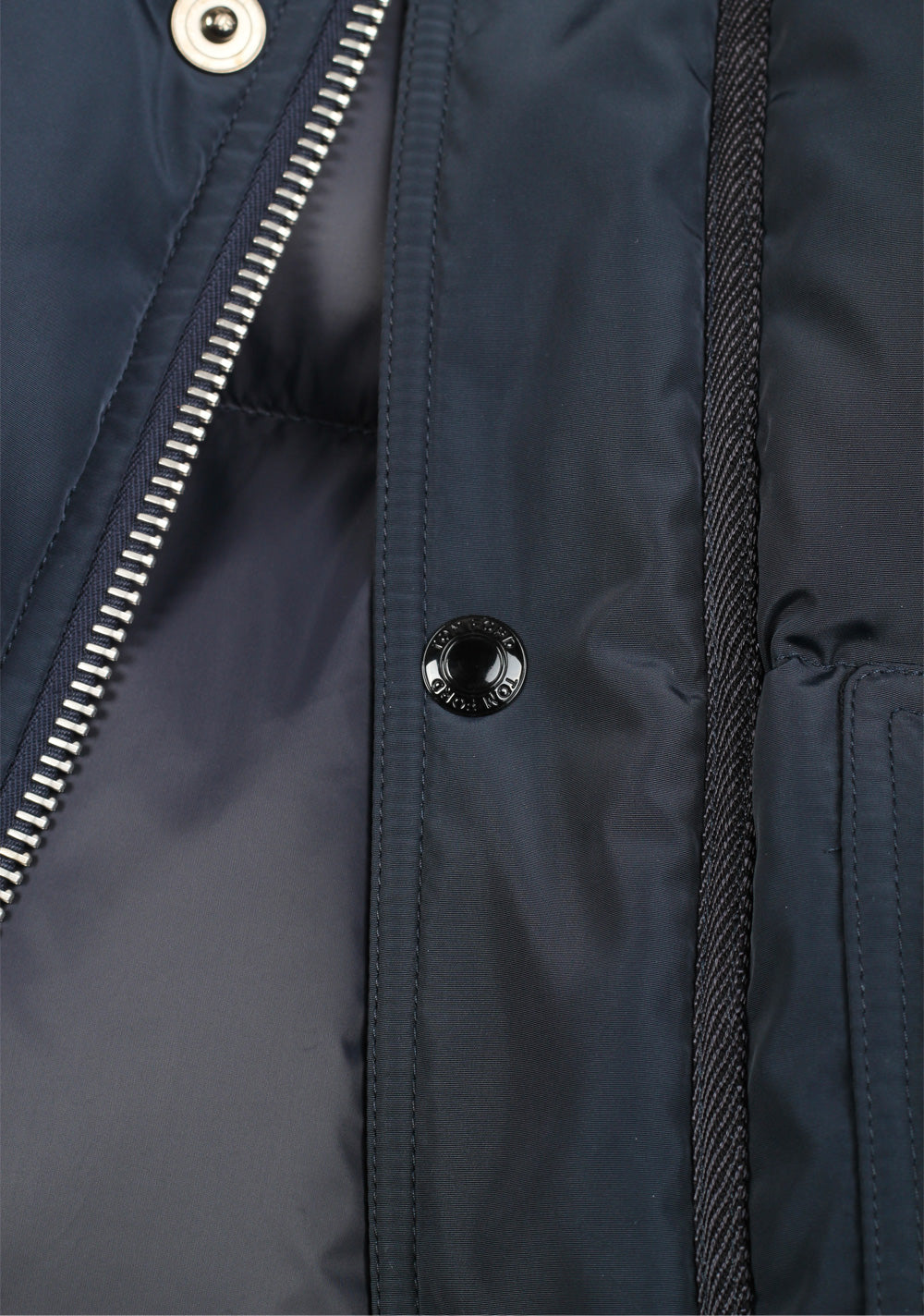 TOM FORD Blue Quilted Down Jacket Coat
