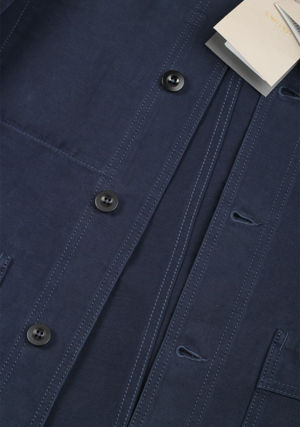TOM FORD Blue Cotton Overshirt Coat