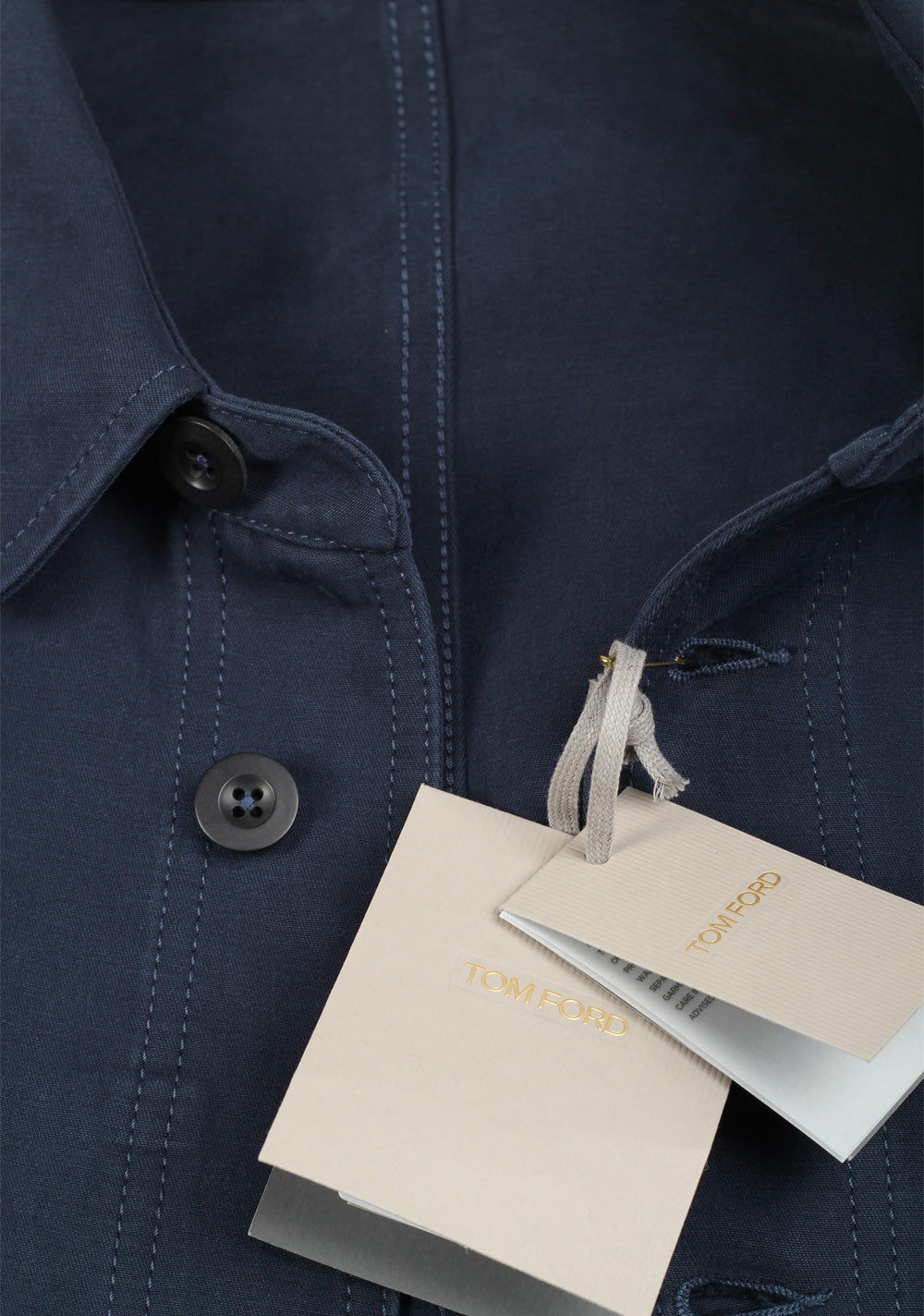 TOM FORD Blue Cotton Overshirt Coat