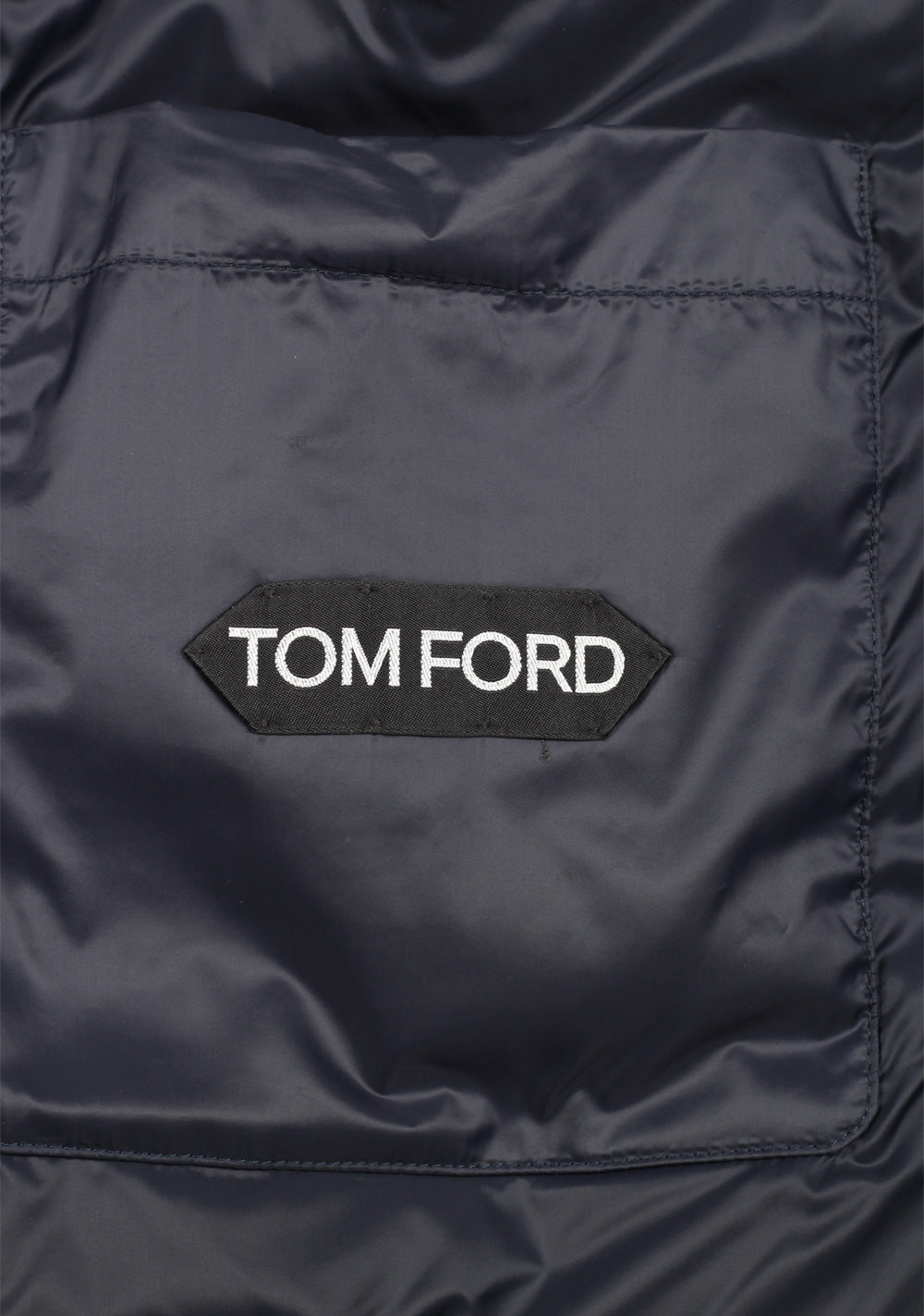 TOM FORD Blue Quilted Down Jacket Coat Size 54 / 44R U.S.