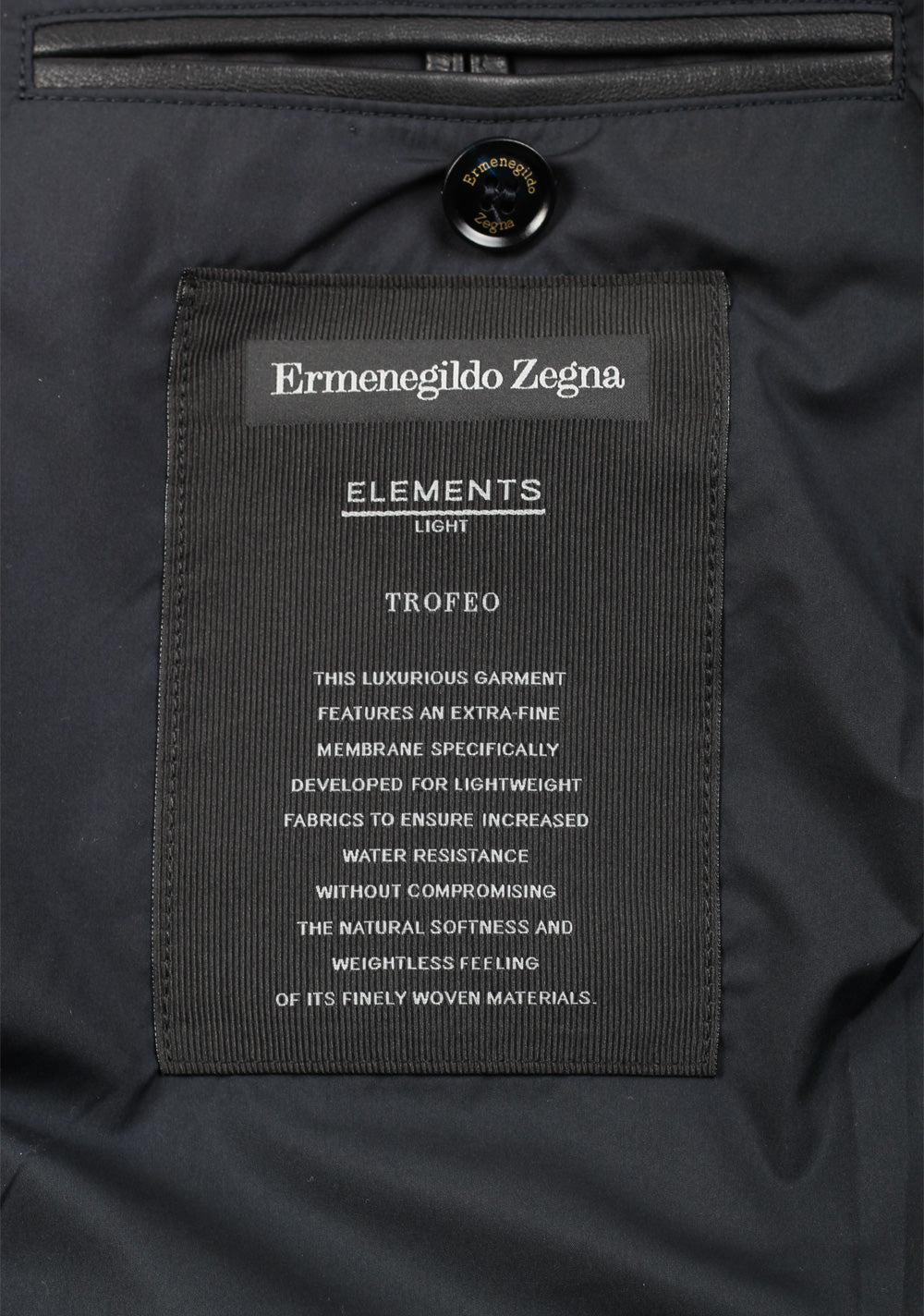 Ermenegildo Zegna Blue Trofeo Elements Coat Size 58 / 48R U.S.