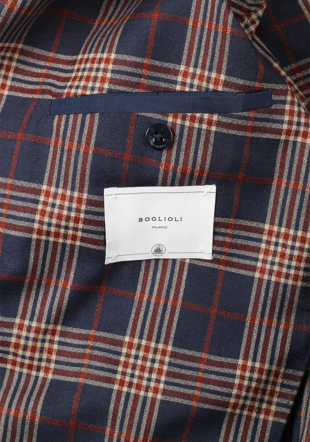 Boglioli K Jacket Blue Checked Sport Coat Size 52 / 42R U.S.