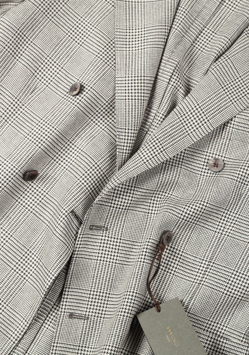 Boglioli K Jacket Checked Double Breasted Sport Coat Size 50 / 40R U.S.