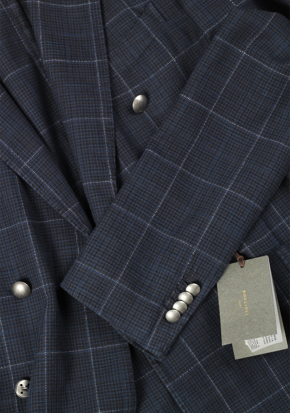 Boglioli K Jacket Checked Double Breasted Sport Coat Size 48 / 38R U.S.