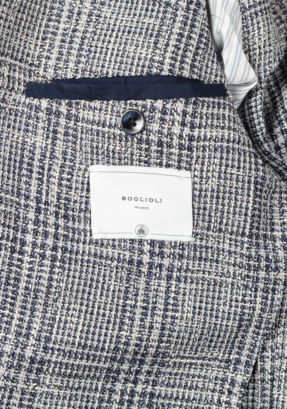Boglioli K Jacket White Blue Sport Coat Size 50 / 40R U.S.