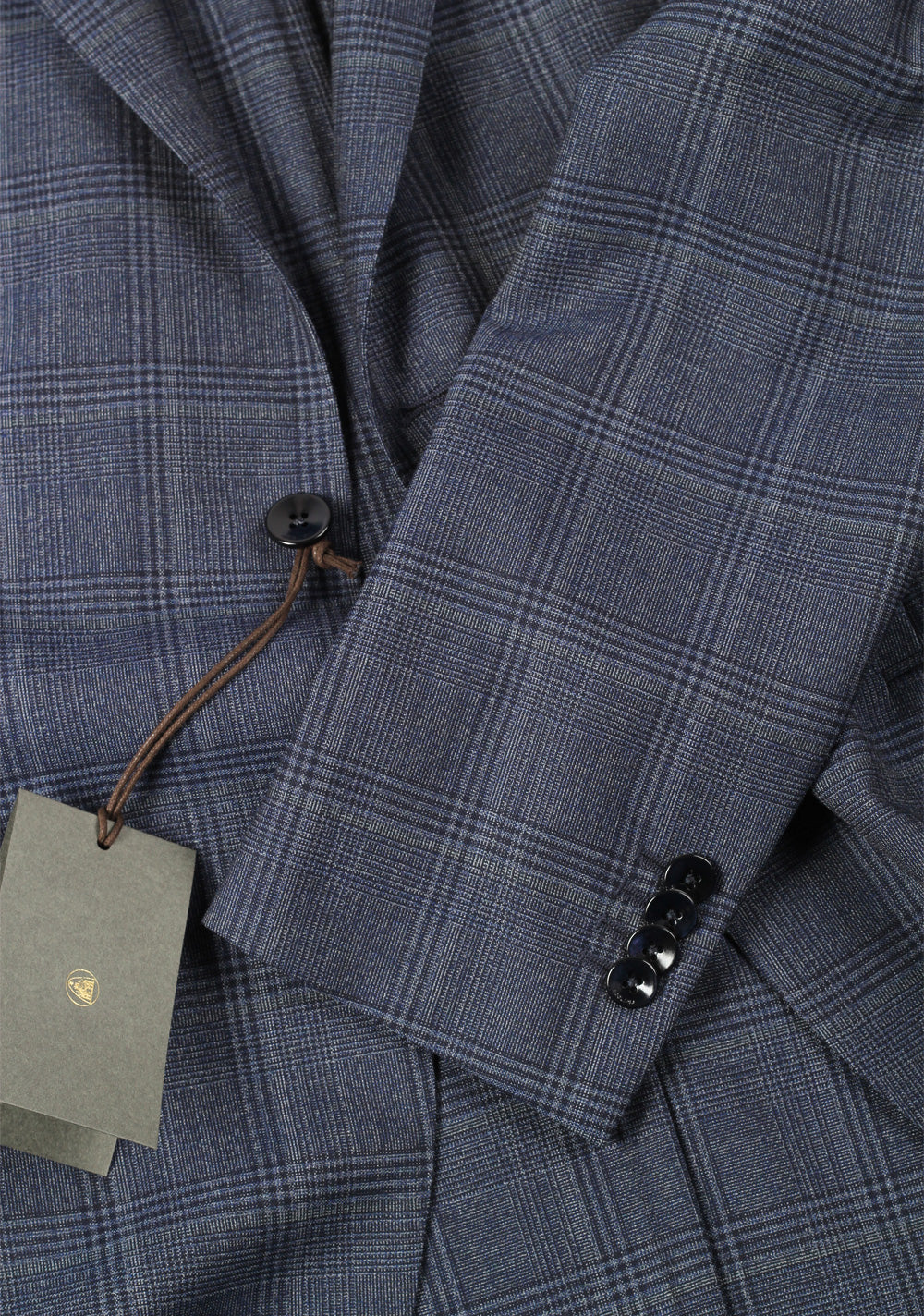 Boglioli K Jacket Blue Checked Suit Size 52 / 42R U.S.