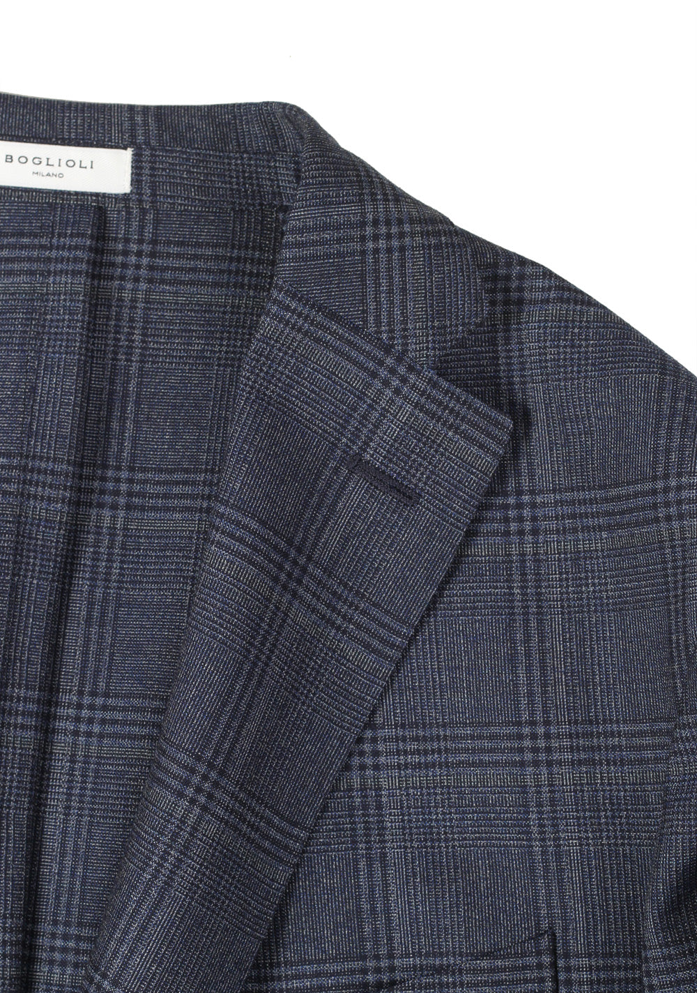 Boglioli K Jacket Blue Checked Suit Size 52 / 42R U.S.