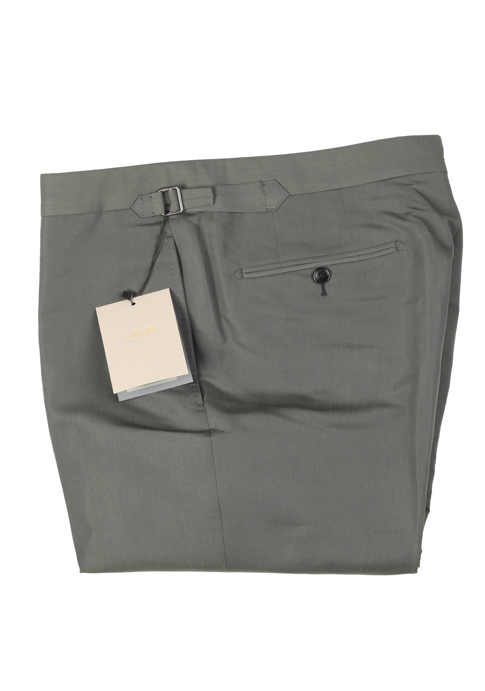 TOM FORD Green Cotton Silk Dress Trousers Size 54 / 38 U.S.