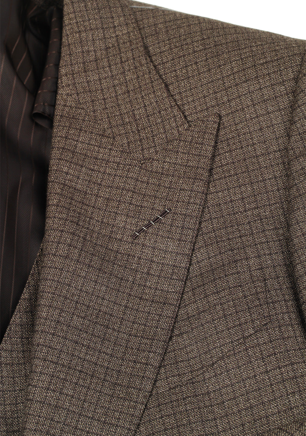 TOM FORD Windsor Brown Checked 3 Piece Suit Size 52 / 42R U.S. Wool Fit A