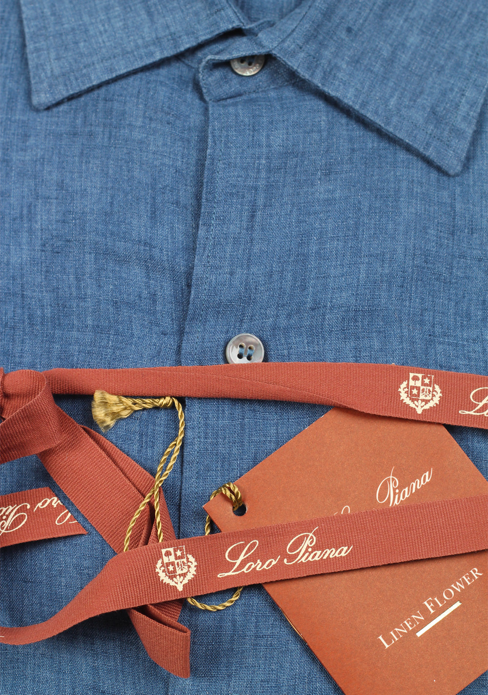 Loro Piana Solid Blue Linen Size XL / 42 IT / 16,5 U.S.