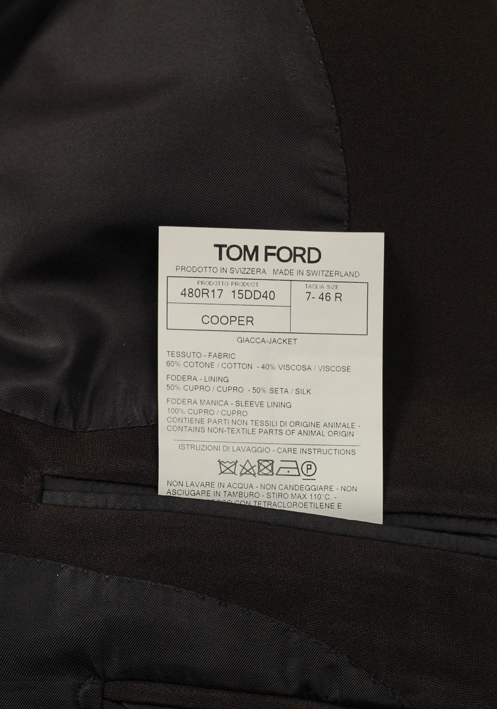 TOM FORD Cooper Brown Double Breasted Sport Coat Size 46 / 36R U.S.