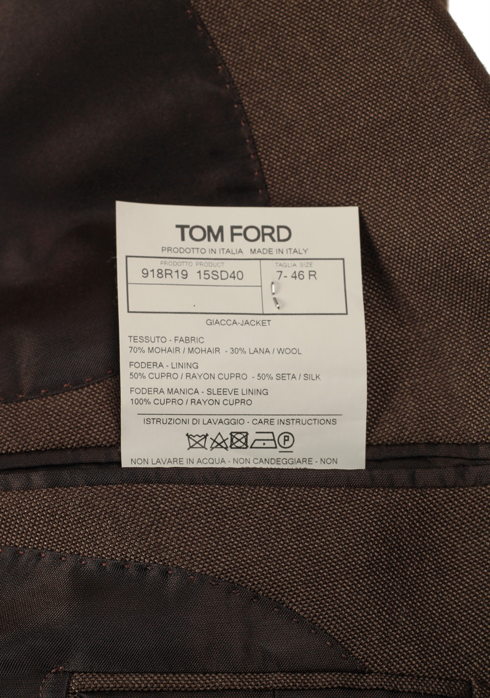 TOM FORD Shelton Brown Double breasted Sport Coat Size 46 / 36R U.S.