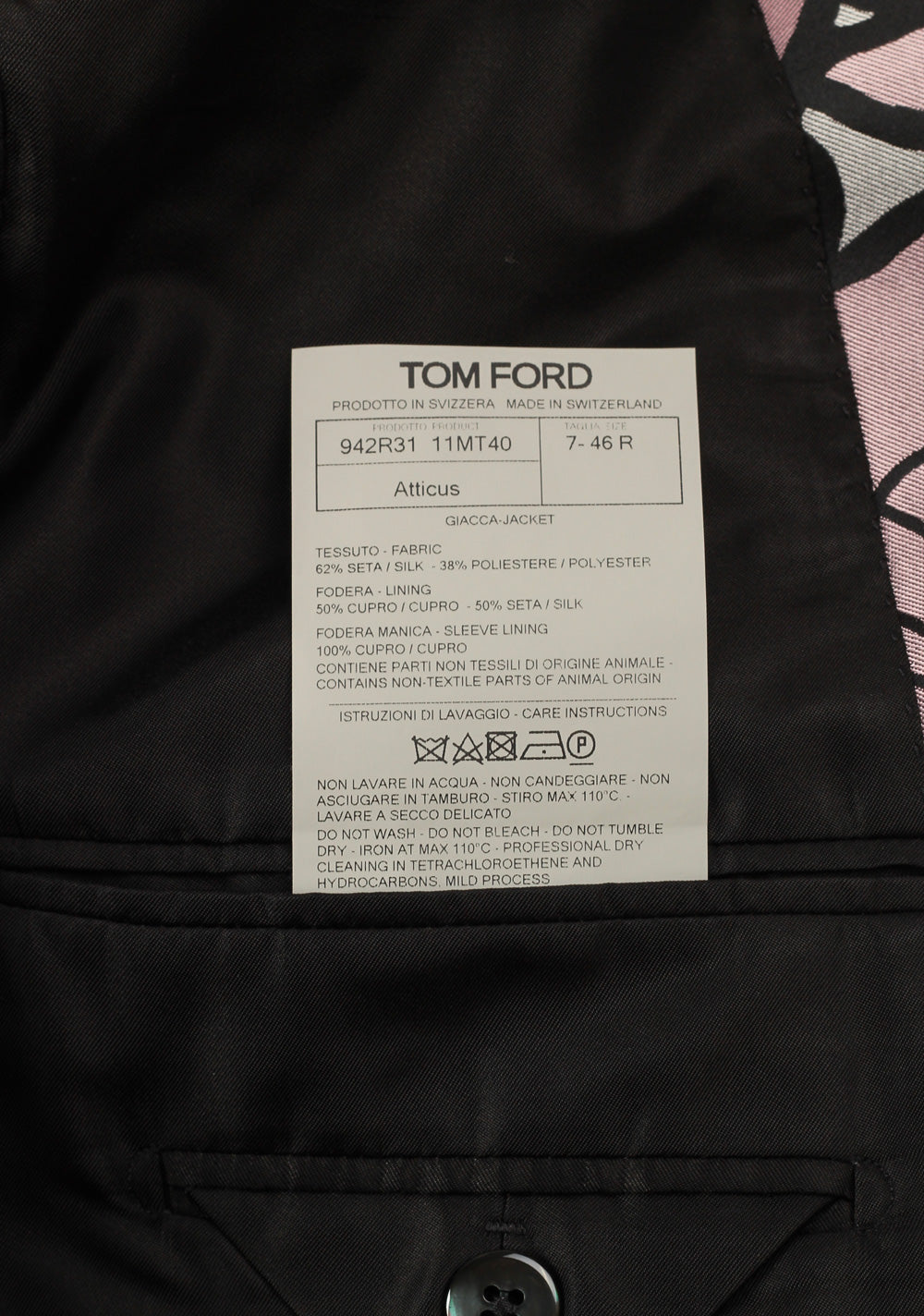 TOM FORD Lamè Lily Floral Atticus Cocktail Dinner Jacket Size 46 / 36R