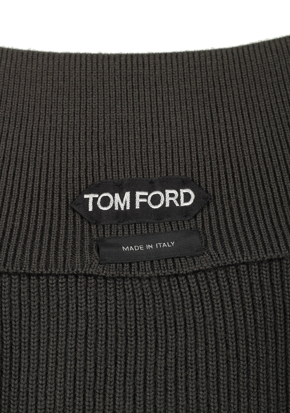 TOM FORD Green Suede Front Knit Size 56 / 46R U.S. In Wool