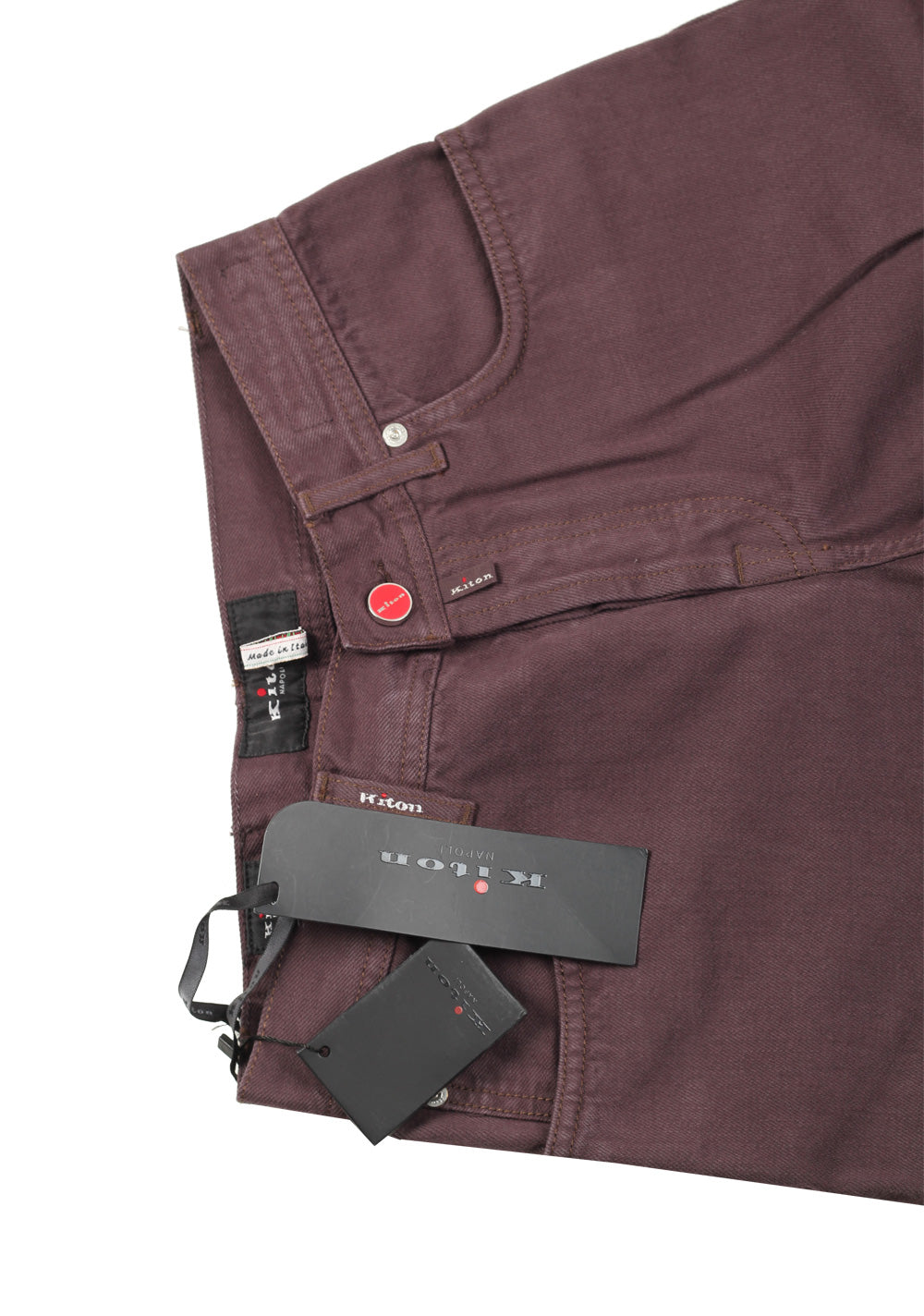 Kiton Aubergine 5 Pocket Jeans