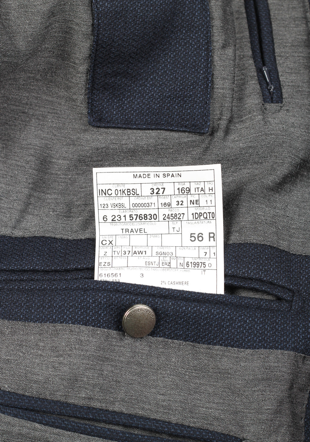 Ermenegildo Zegna Blue Travel Ten Pockets Sport Coat Size 56 / 46R U.S.