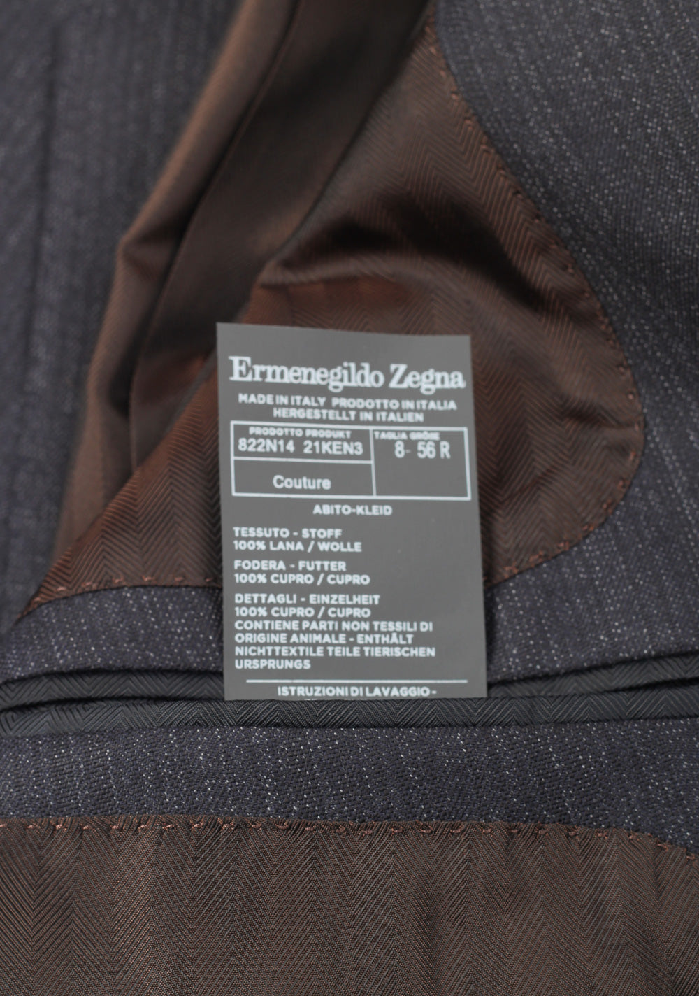 ZEGNA Couture Gray Suit Size 56 / 46R U.S.