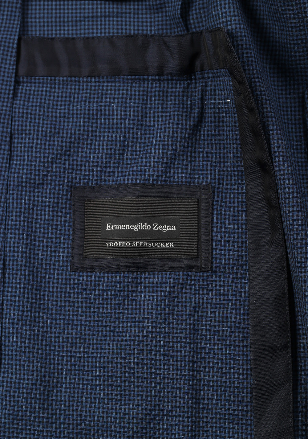 ZEGNA Zero Weight Trofeo Blue Checked Sport Coat Size 50 / 40R U.S.