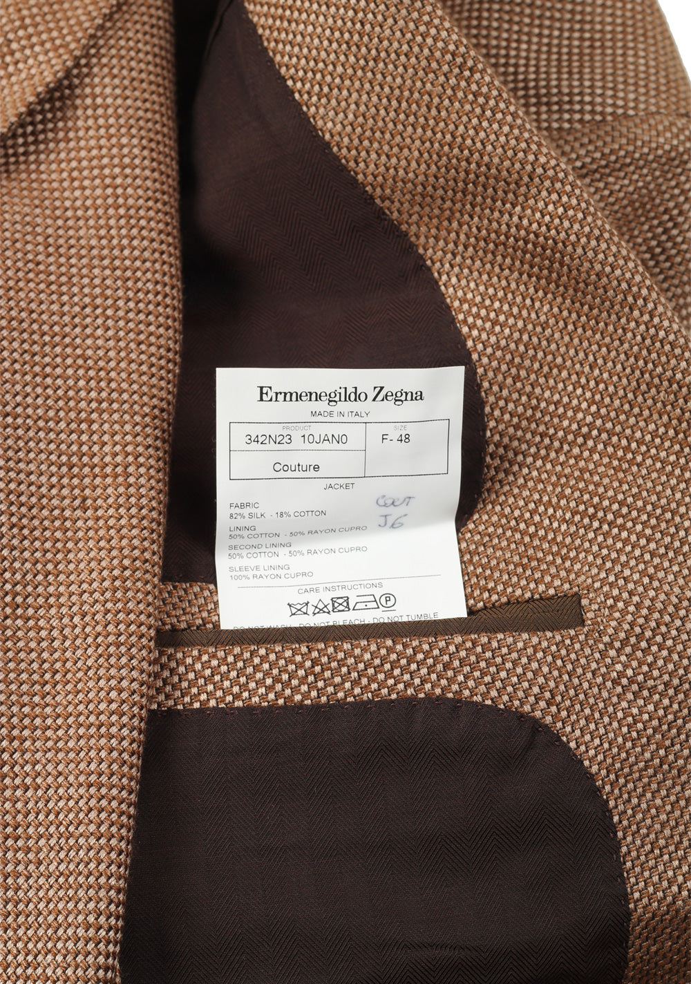 ZEGNA Couture Beige Sport Coat Size 48 / 38R U.S. In Silk Blend