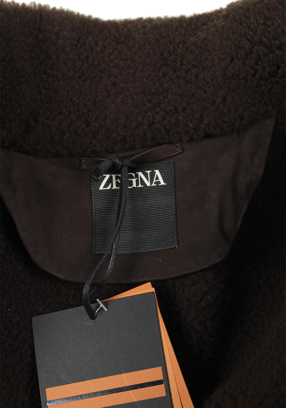 ZEGNA Brown Lamb Leather Coat