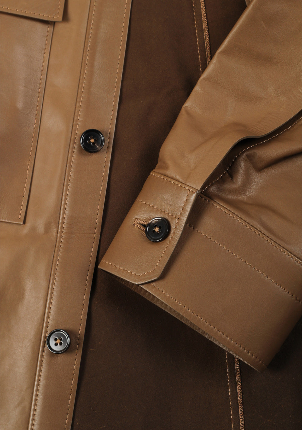 ZEGNA Brown Oasi Leather Overshirt