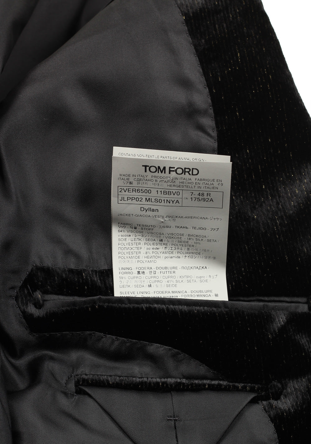TOM FORD Dyllan Black Cocktail Dinner Jacket Size 48 / 38R