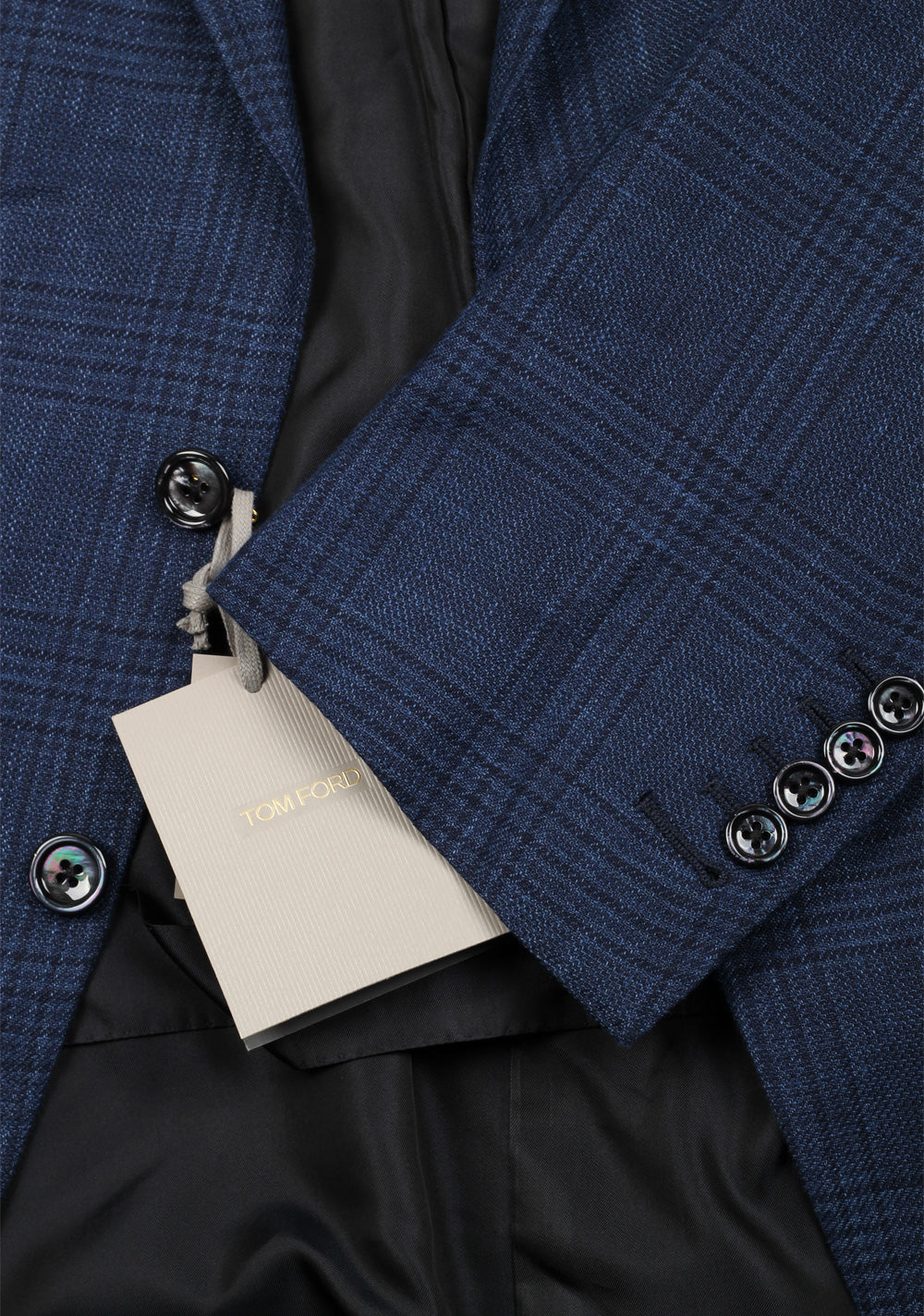 TOM FORD O'Connor Blue Checked Sport Coat Size 56 / 46R U.S. Fit Y