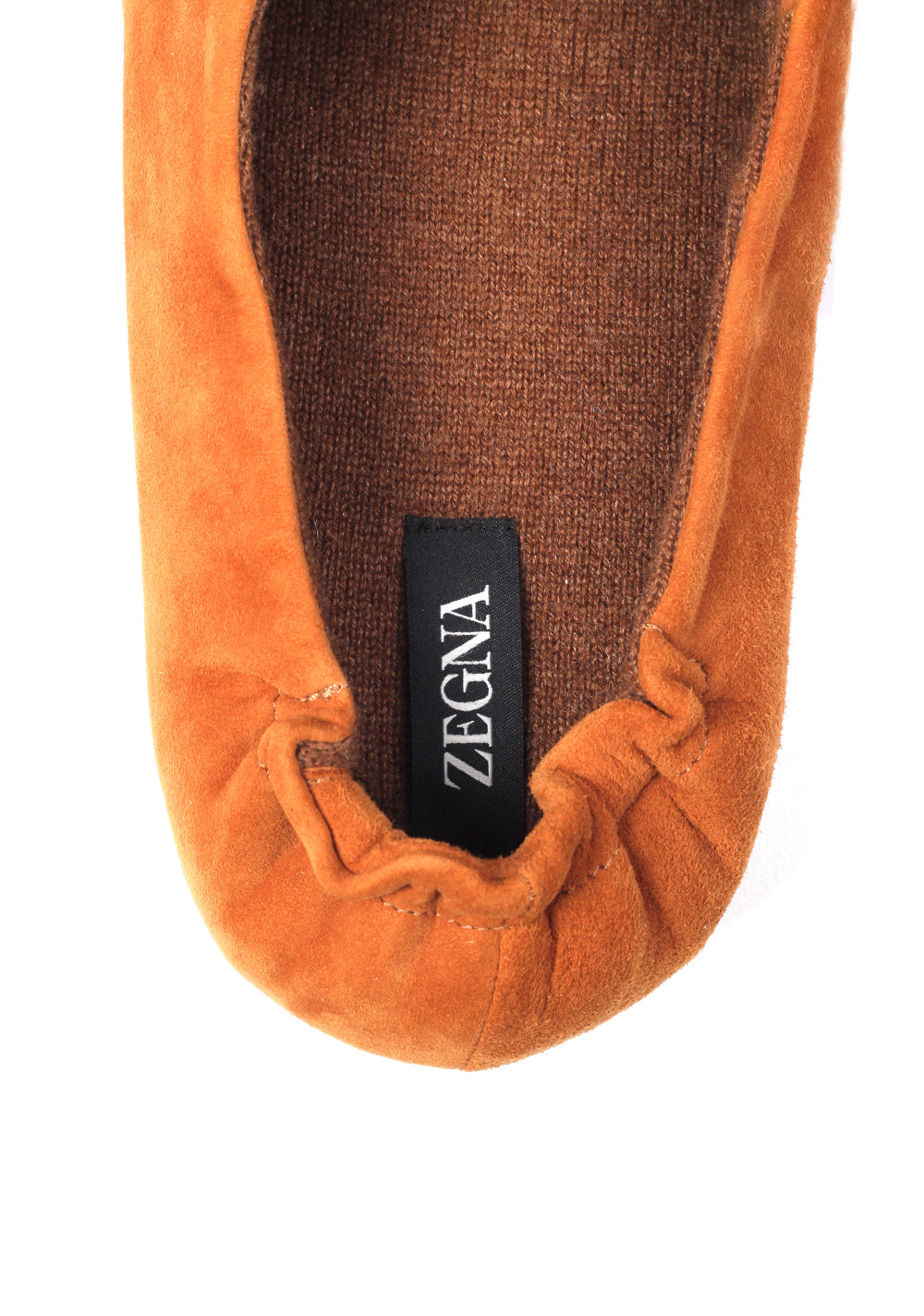 ZEGNA Suede Cashmere Brown House Slippers