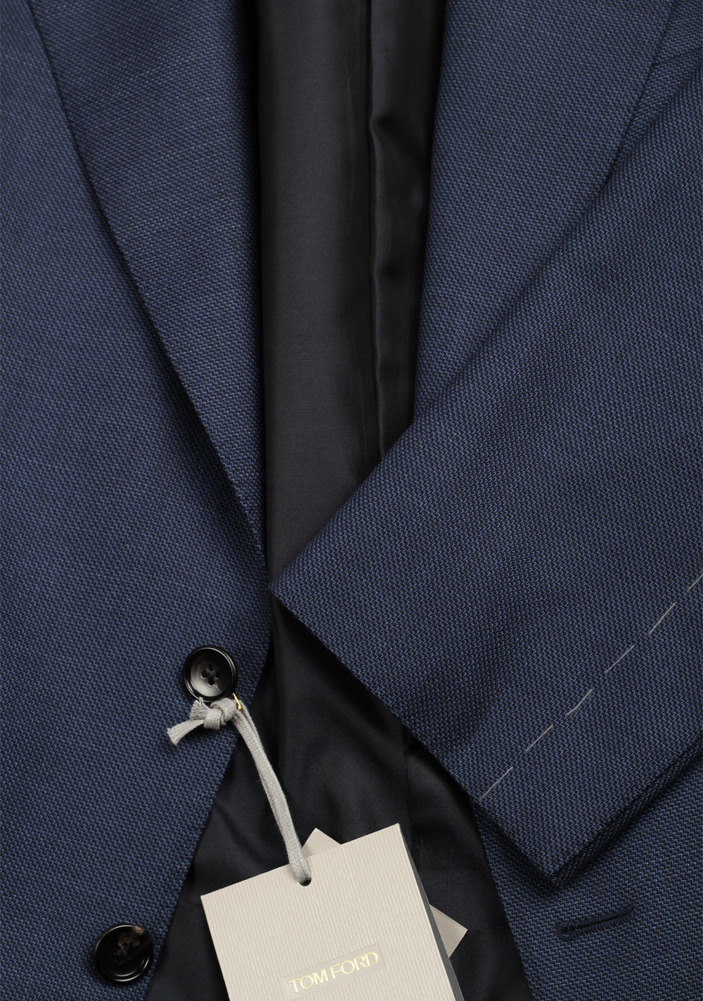 TOM FORD Shelton Birdseye Blue Suit Size 54 / 44R U.S. In Wool