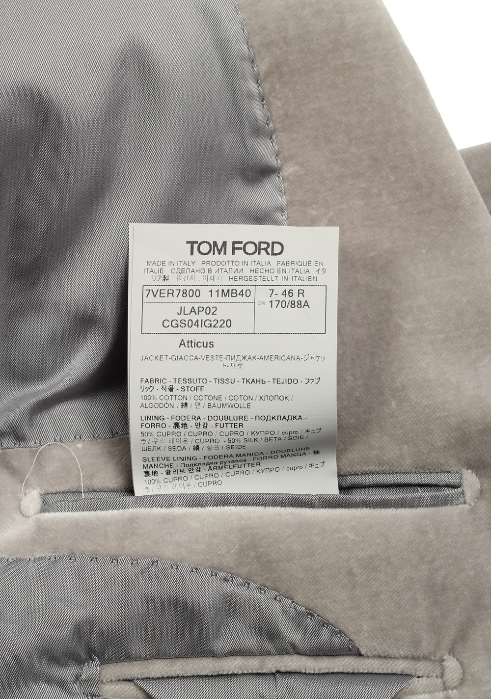 TOM FORD Atticus Gray Sport Coat Size 46 / 36R U.S.