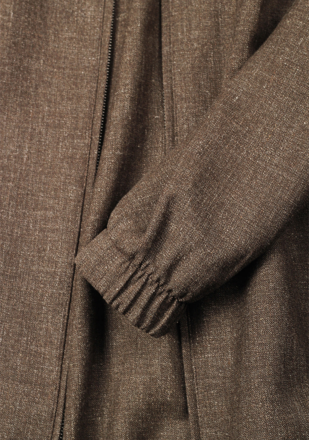 Loro Piana Brown Linen Wool Bomber Jacket Coat