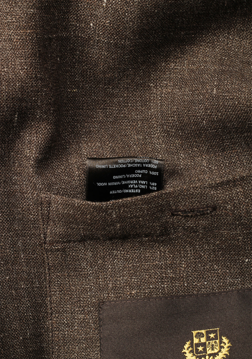 Loro Piana Brown Linen Wool Bomber Jacket Coat