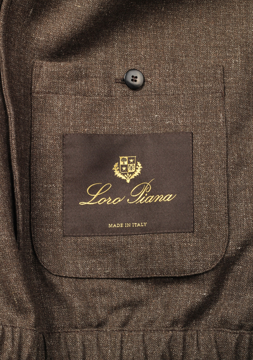 Loro Piana Brown Linen Wool Bomber Jacket Coat