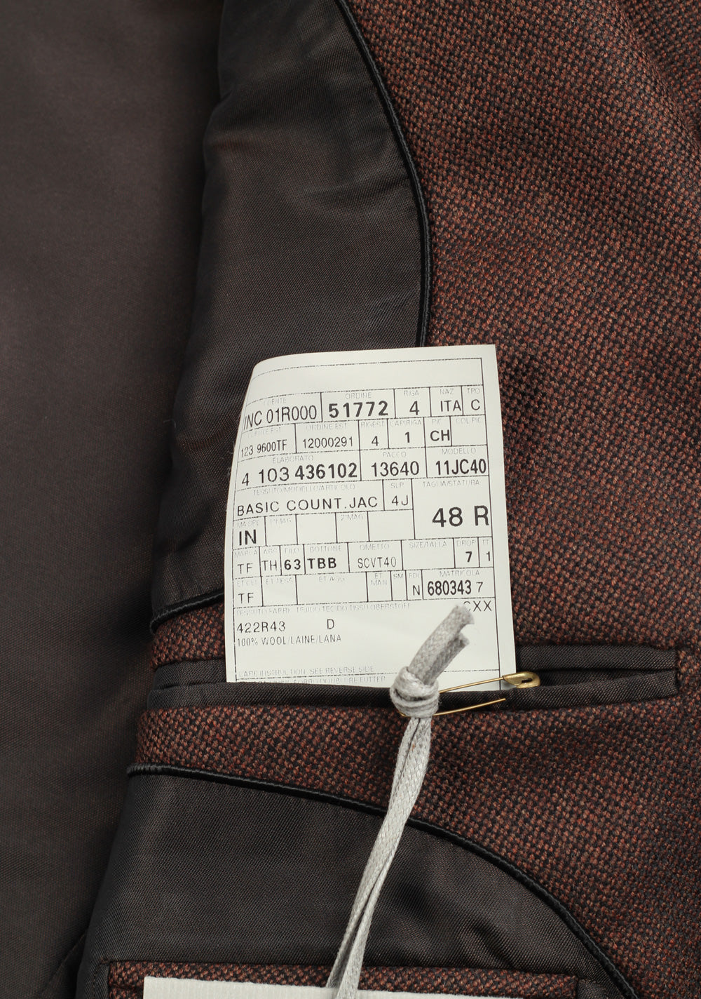 TOM FORD Basic Count Jac Brown Suit Size 48 / 38R U.S. In Wool