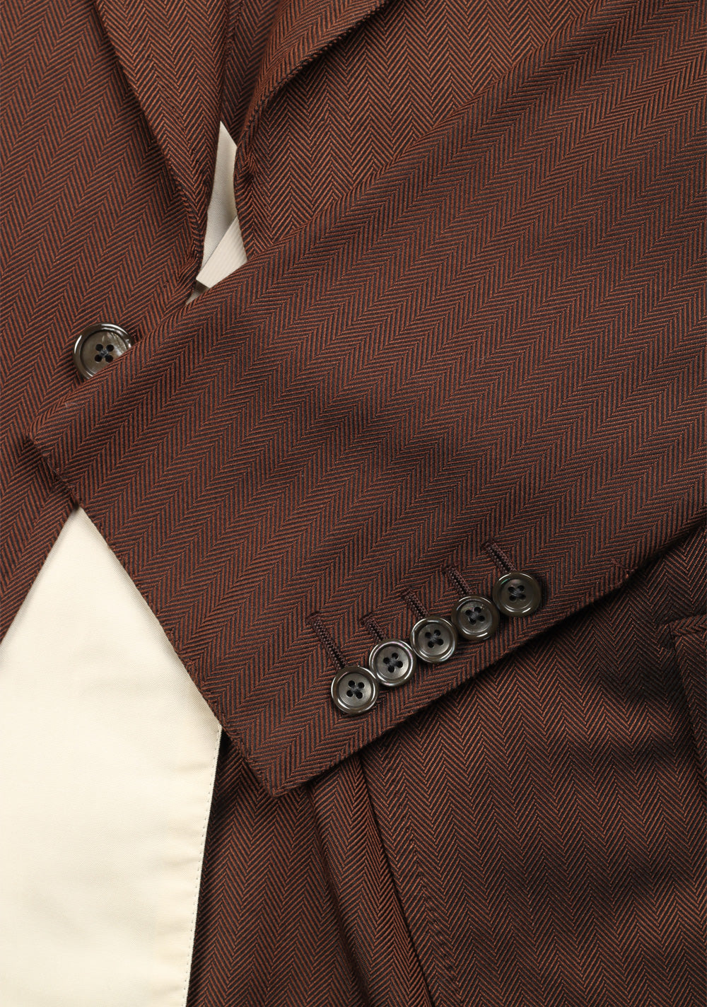 TOM FORD Wetherby Brown Silk Suit Size 48 / 38R U.S. In Silk Base T