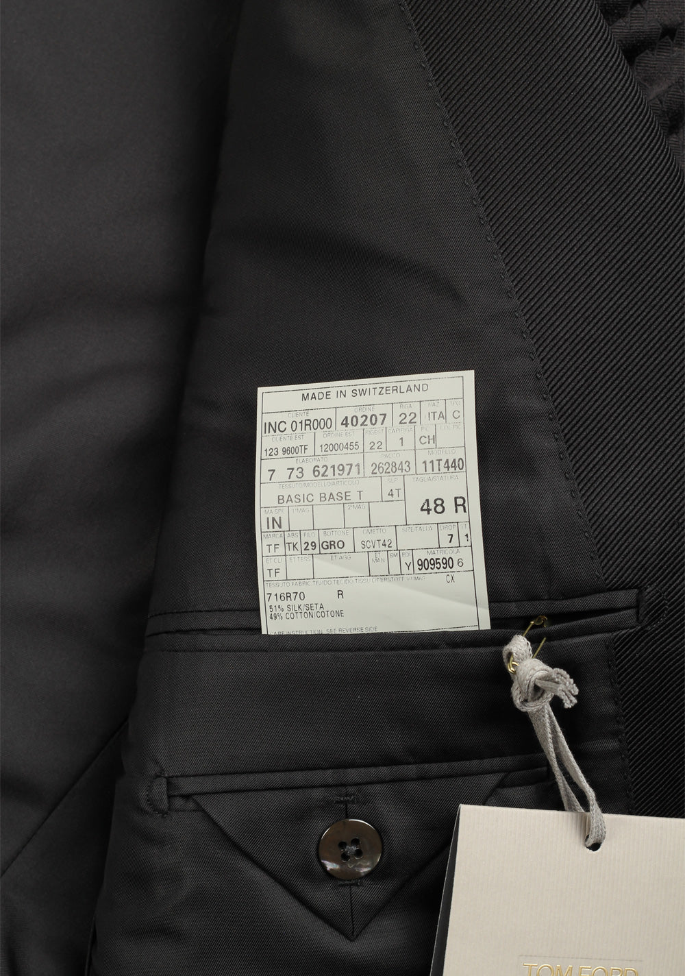 TOM FORD Wetherby Black Tuxedo Dinner Jacket Size 48 / 38R U.S.
